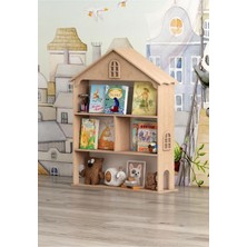 Özgürce Renkli Montessori Barbi Evi Kitaplık ve Oyun Evi Seti