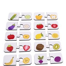 Özgürce Renkli Sebze ve Meyve Ahşap Puzzle Seti, Çocuklar Için Eğlenceli Öğrenme