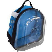 Mestore Kalpli Patili Astronot Şeffaf Taşıma Sırt Çantası Mavi 24X32X42 cm - Sf-Astrntklp-Mv