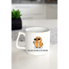 Ivart Halledecem Ama Azıcık- Eccük Müsade Baskılı Premium Beyaz Porselen Kupa Bardak-Hediye-Office