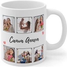 Ivart Kişiye Özel Anneler Gününe Özel Baskılı Premium Beyaz Porselen Kupa Bardak-Anneler Günü Hediyesi