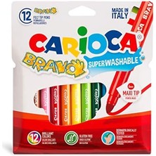 Nacario Bravo Süper Yıkanabilir Keçeli Boya Kalemi 12'li