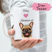 Ivart Kişiye Özel Adınız ve Köpeğinizin Adı-Köpek Temalı Baskılı Premium Beyaz Porselen Kupa Bardak-Motto