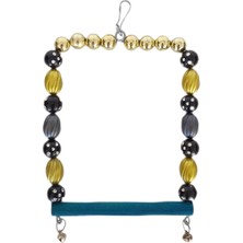 Mestore Markapet Boncuklu ve Tünekli Kare Kuş Salıncağı 10 Cm-13 cm Renkli - SF-BL-1015