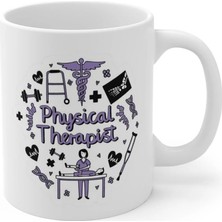 Ivart Physical Therapist - Fizyoterapist Baskılı Premium Beyaz Porselen Kupa Bardak