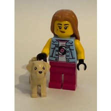 Orjinal LEGO Minifigür Record Store Girl With Dog