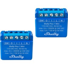 Nacario Plus 1 Mini | Wi-Fi ve Bluetooth Akıllı Şalter Rölesi, 1 Kanal 8 A | Ev Otomasyonu | Alexa ve ile Uyumlu | Ios Uygulaması | Hub Gerektirmez | Kuru Kontaklar (2 Paket)