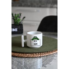 Ivart Bezdum Baskılı Premium Beyaz Porselen T Kulplu Kupa Bardak-Trabzon-Karadeniz-Şive