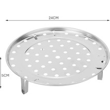 Nacario Paslanmaz Çelik Buharda Pişirme Aparatı | Tencere Içi Çok Amaçlı Buhar Rafı | Sebze, Mantı, Hamur Işleri Için Buhar Teli | 24 cm | Paslanmaz, Dayanıklı, Kolay Temizlik