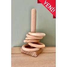 Özgürce Ahşap Halka Dizme Oyunu, Anaokulu Eğitici Öğrenme Seti