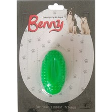 Mestore Benny Köpek Oyuncağı Sert Elips Top 8 x 4.5 cm Yeşil - BNY-1115-YSL