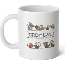 Ivart Kedilerin Efendisi Baskılı Beyaz Porselen Kupa Bardak-Cat-Hediye-Kedi-Lord-Rings