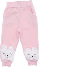 Paça Wefsoft Kedi Nakışlı Üç Iplik Şardonlu Eşofman Alt - Pembe - 5 - 6 Yaş Pembe