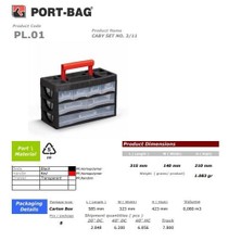 Mestore Portbag PL01 Caby 3/11 Çekmece Seti - 3321361150027