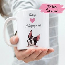 Ivart Kişiye Özel Adınız ve Köpeğinizin Adı-Köpek- 3 Temalı Baskılı Premium Beyaz Porselen Kupa-Motto