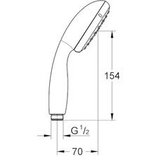 Nacario Start 100 El Duşu, 2 Akışlı, Düşmeye Dayanıklı, Su Tasarruflu, Kireç Önleyici Sistem, Banyo, Duş Başlığı, Krom, 27946000