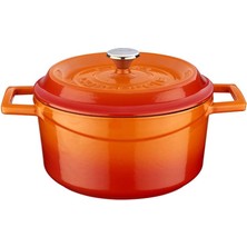 Nacario Metal Döküm Yuvarlak Tencere, 20 Cm, Turuncu