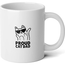 Ivart Proud Cat Kedi Baskılı Premium Beyaz Porselen Kupa Bardak