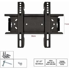 Nacario STR-30S 22-42" Vesa Tv-Monitör Askı Aparatı, Sabit Kilitli Max 35KG Lcd-Led Tv Duvar Askı Aparatı (Inç Aralığı Tüm Tv ve Monitör Uyumlu) (22"-42" Inc)