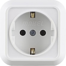 Nacario Sıva Üstü Topraklı Priz, Beyaz