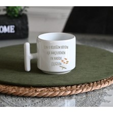 Ivart Kişiye Özel-Sen Nadide Çiçeğisin Baskılı Porselen T Kulplu Kupa Bardak-Hediye-Sevgililer Günü