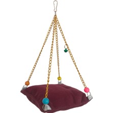 Mestore Markapet Zincirli Yataklı Kuş Hamağı Bordo Renkte - SF-BL-1016