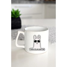 Ivart Lama-Tükür Oğlum Suratına Tasarım Baskılı Premium Beyaz Porselen Kupa Bardak-Hediye-Office-Motto