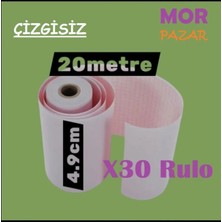 Vira Ecg Ekg Termal Isıya Duyarlı Kalın Gramajlı Ecg Ekg Kağıdı 4,9cm - 20METRE 30 Adet Rulo Çizgisiz