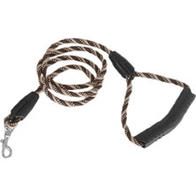 Mestore Üçlü Sarmallı Köpek Gezdirme Halatı 1 CM-120 cm Kahve Krem - Kny-Gzdrmhlt-Khvkrm