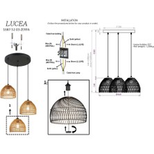Nacario Zerf Üçlü Siyah Avize