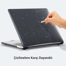 Nacario Air 13 M1 Kılıf Uyumlu Simli Şeffaf Sert Kapak Ince Hafif Koruma A2337 A2179 A1932 Id Siyah