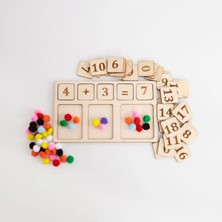 Özgürce Ahşap Sayılar ve Toplama Çıkarma Öğrenme Tahtası, Montessori Matematik Oyunu