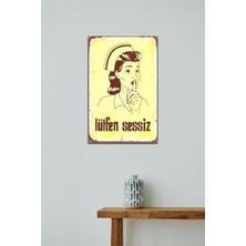 Nacario Lütfen Sessiz Hemşire Retro DRTR0092 Ahşap Mdf Tablo