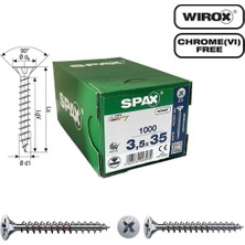 Spax Evrensel Vida 3.5 x 35MM 1.000 Adet Tam Dişli Havşa Başlı Yıldız Z1 Spax-S Versiyon Wırox Kaplama