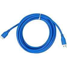 Nacario 4914 USB 3.0 Micro Type B Ara HDD Harddisk Bağlantı Kablosu, Mavi, 3 Metre