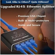 Nacario Ethernet Splitter, Gigabit Ağ Bölücü, Bilgisayar, Hub, Anahtar, Yönlendirici 1x4 Portlu, Evrensel Ağ Genişletici, Usb-C Güç Girişli, 1000MBPS Lan Internet Splitter Eşzamanlı Çalışma