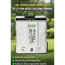 HDF ESER Eco Pump Lityum Bataryalı Şarjlı Ilaçlama Makinesi - 16 Litre - Otomatik Karıştırıcılı (Mixer)