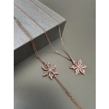 Zeta Jewel Gümüş Kamelya Model Kolye ve Bileklik Set