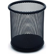 Nacario Masa Üstü Ofis Tipi Metal Kalemlik, Kalemlik,masa Düzenleyici ve Toparlayıcı Organizer,kalem Kutusu (Siyah Silindir)