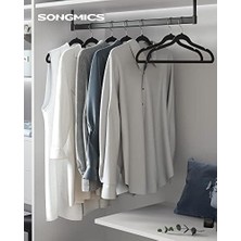 Nacario Kadife Elbise Askısı, 30'lu Set, Askı, Ceket Askısı, 41,5 cm Genişliğinde, Elbise Askısı, Ince, Dayanıklı, 360° Dönebilen Kanca, Manto, Gömlek ve Takım Elbiseler Için, Siyah CRF26BK