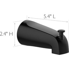 Nacario 595629 Banyo Için Geçmeli Pull-Up Duvara Monte Küvet Yönlendirici Ağız, Mat Siyah, 3-7 Inç