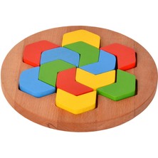 Özgürce Renkli Ahşap Montessori Mozaik Daire Seti, Eğlenceli ve Öğretici Oyun
