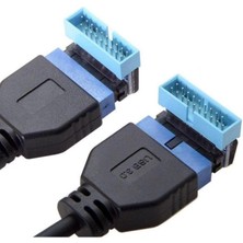 Nacario USB 3.0 19 20 Pin Dişi Erkek 90 Derece Yön Değiştirme Uzatma Adaptörü 2 Adet 4976