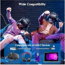 Nacario Vr5 Usb3.2 Oculus 3/2/1 Pico 4 Aksesuarları ve Pc/steam Vr, 5gbps Yüksek Hızlı Pc Veri Aktarımı, Vr Kulaklık, Oyun Bilgisayarı, Sanal Gerçeklik Gözlüğü Uyumlu 5 Metre