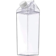 Nacario Süt Kutu Tasarımlı Su Kahve Içecek Şişesi | Cam Değildir | Kahve ve Sunum Bardağı ve Matarası 500-600ML