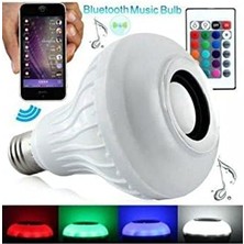 Nacario Gece Lambası Bluetooth Hoparlör Rgb Ledli Lamba Kumandalı Mp3 Çalar Ampul Renkli Ampul, , Tek Ebat