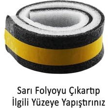 Nacario Yapışkanlı Kapı Altı Eşik Süngeri Ince Köpük Soğuk Izolasyon Bandı Fitili 90 cm Toz Böcek Engelleme