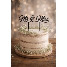 Bi Tutam Mutluluk Düğün,nişan,bekarlığa Veda Pasta Süsü Mr & Mrs