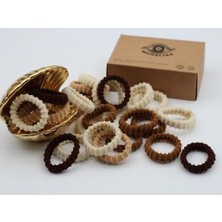 Nacario Kadın Kahverengi Ultra Esnek Tırtıklı 20 Li Havlu Lastik Toka Seti, Lastik Toka Seti, Toka Organizer, Toka, Kız Çocuk Toka, Kadife Toka