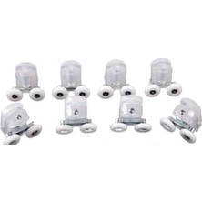 Nacario Kırılmayan Özel Üretim Duşakabin Tekerleği Şeffaf 8li Set Duşkabin Tekerlek Takımı